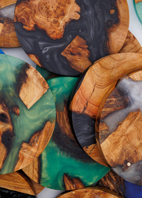 Handmade Resin Coasters | Scottish Wooden Drinks Coasters | Stag & Stone