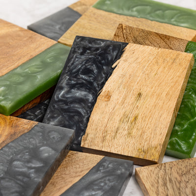 Handcrafted Wood & Resin Drinks Coasters