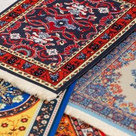 Handcrafted Rug Mouse Pad & Coaster Desk Set