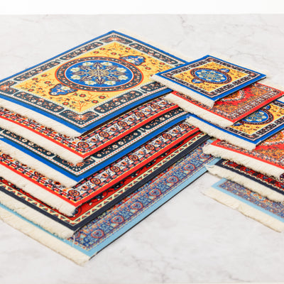 Handcrafted Rug Mouse Pad & Coaster Desk Set