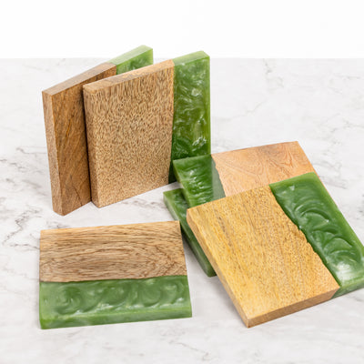 Handcrafted Wood & Resin Drinks Coasters