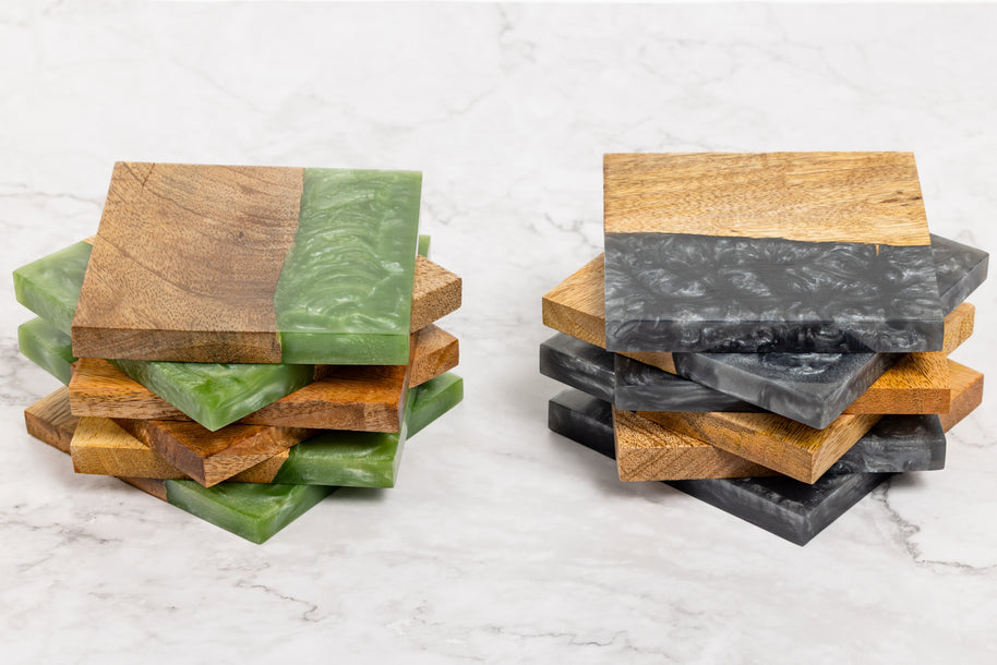 Handcrafted Wood & Resin Drinks Coasters