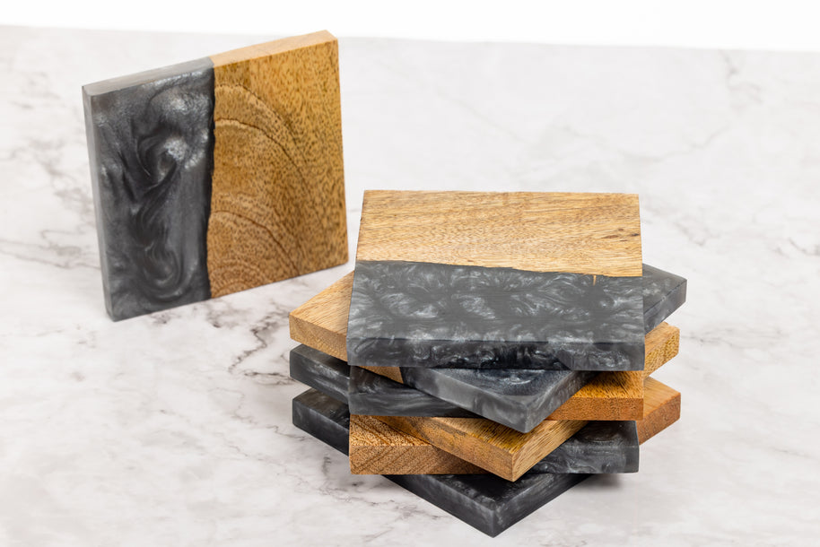 Handcrafted Wood & Resin Drinks Coasters