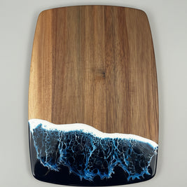 Handcrafted Wood & Wave Resin Rounded Board