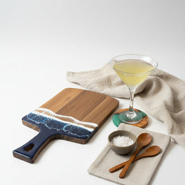 Handcrafted Wood & Wave Resin Cheese Board