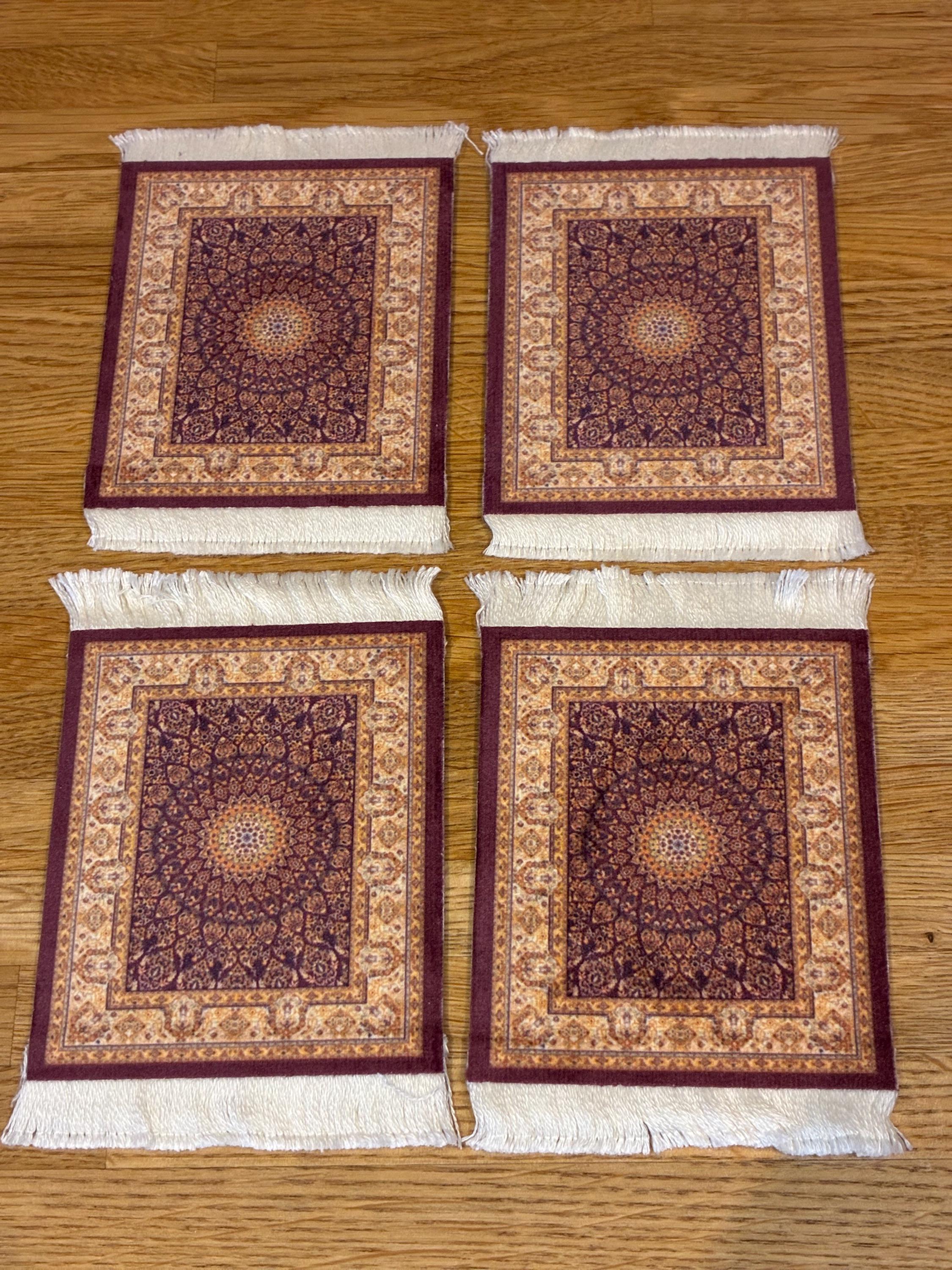 Handcrafted Persian Rug Desk Coasters