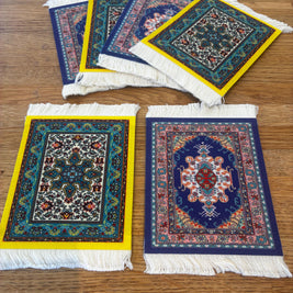 Handcrafted Persian Rug Desk Coasters