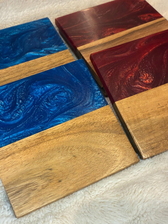 Whisky Lover Coasters | Handmade Wood Resin Drinks Coasters | Gift for Men | Scottish Home Decor