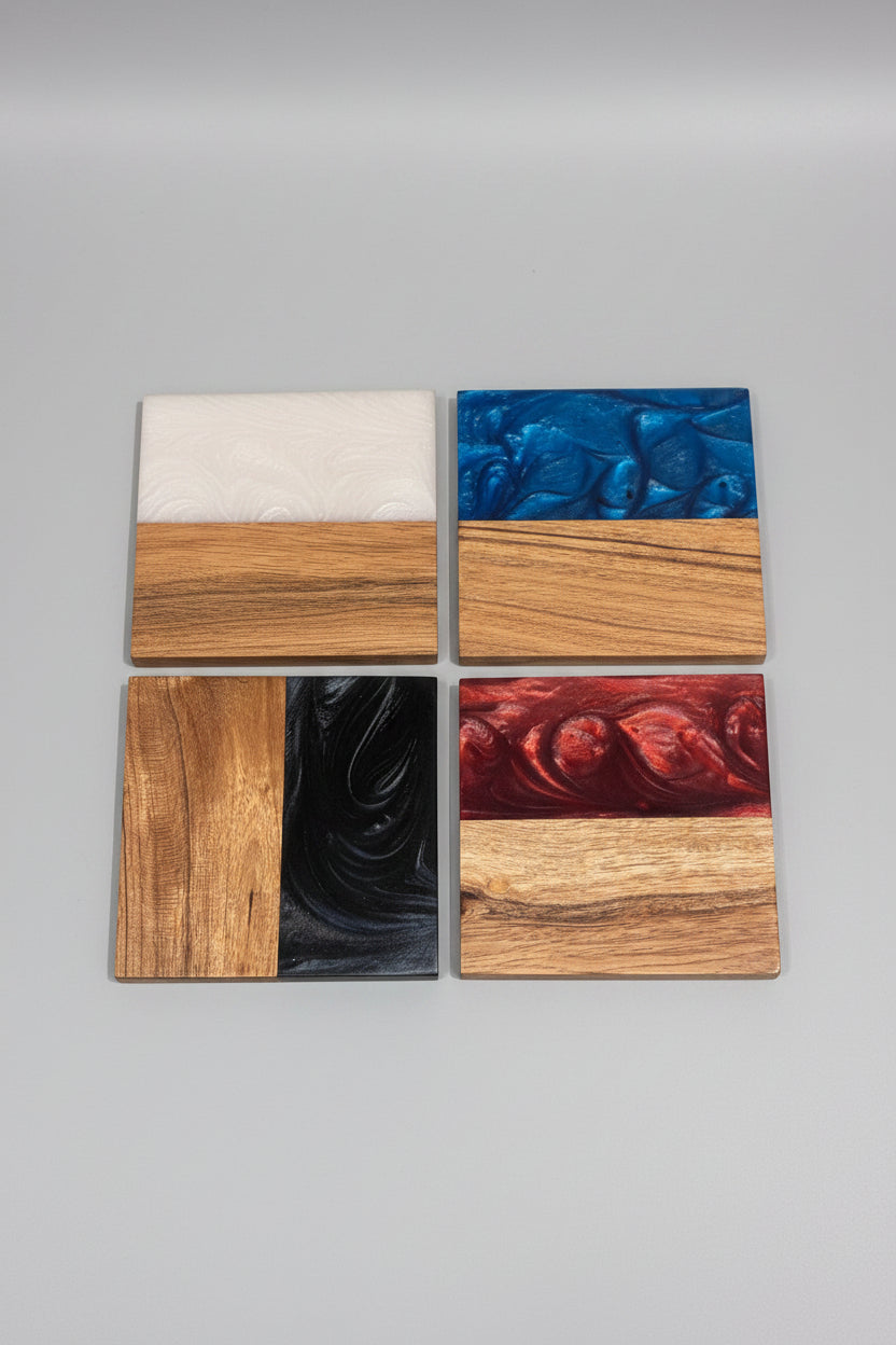 Whisky Lover Coasters | Handmade Wood Resin Drinks Coasters | Gift for Men | Scottish Home Decor