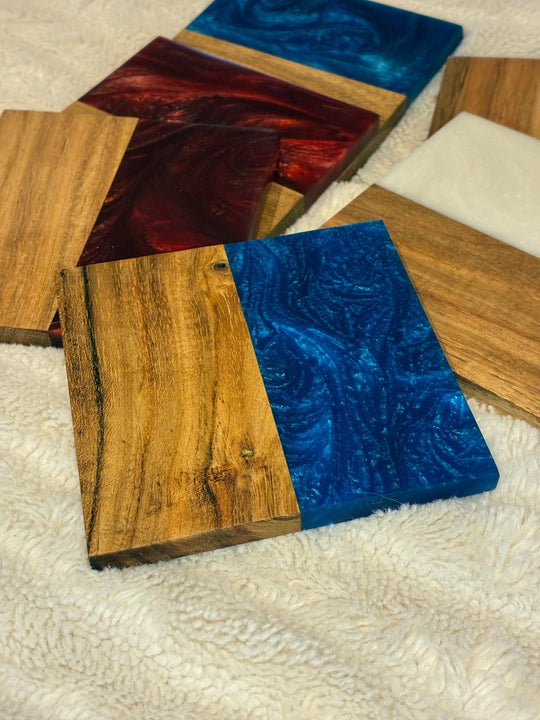 Whisky Lover Coasters | Handmade Wood Resin Drinks Coasters | Gift for Men | Scottish Home Decor