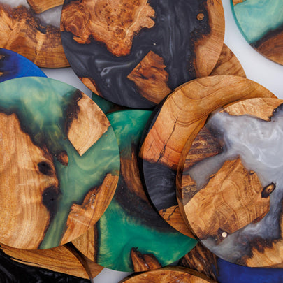 Scottish Resin Coasters | Handmade Wood & Resin Drinks Coasters | Highland Home Decor | Housewarming Gift