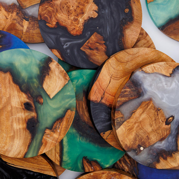 Scottish Resin Coasters | Handmade Wood & Resin Drinks Coasters | Highland Home Decor | Housewarming Gift