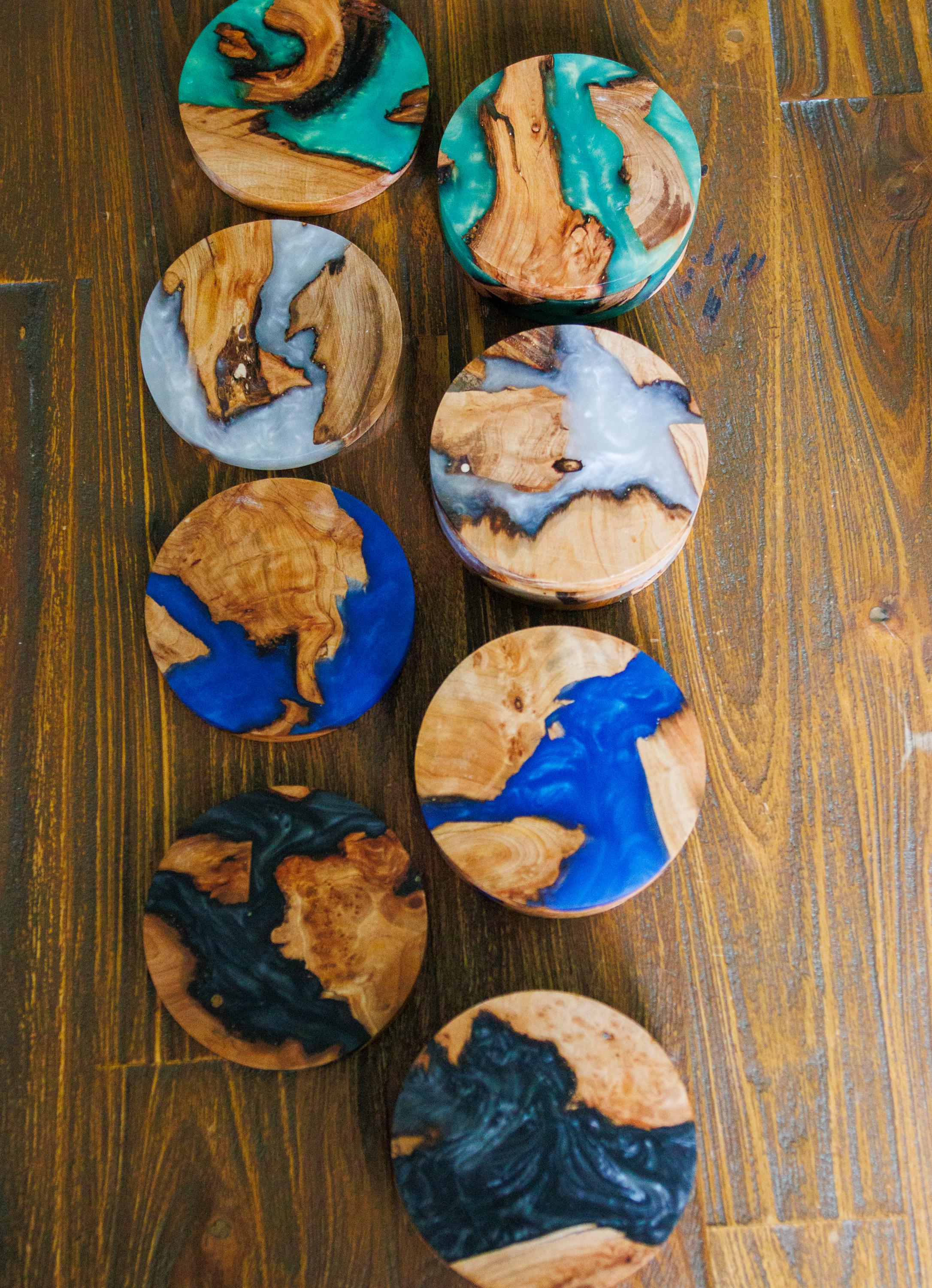 Scottish Resin Coasters | Handmade Wood & Resin Drinks Coasters | Highland Home Decor | Housewarming Gift