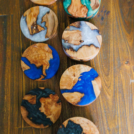 Scottish Resin Coasters | Handmade Wood & Resin Drinks Coasters | Highland Home Decor | Housewarming Gift