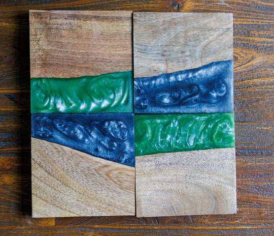 Wood Resin Coasters | Rustic Handmade Drinks Coasters | Cottage Home Decor | Unique Housewarming Gift