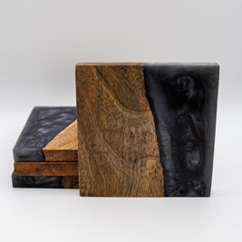 Wood Resin Coasters | Rustic Handmade Drinks Coasters | Cottage Home Decor | Unique Housewarming Gift
