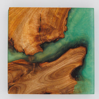 Black Resin Coasters | Handmade Wooden Drinks Coasters | Coffee Table Decor | Gift for Him