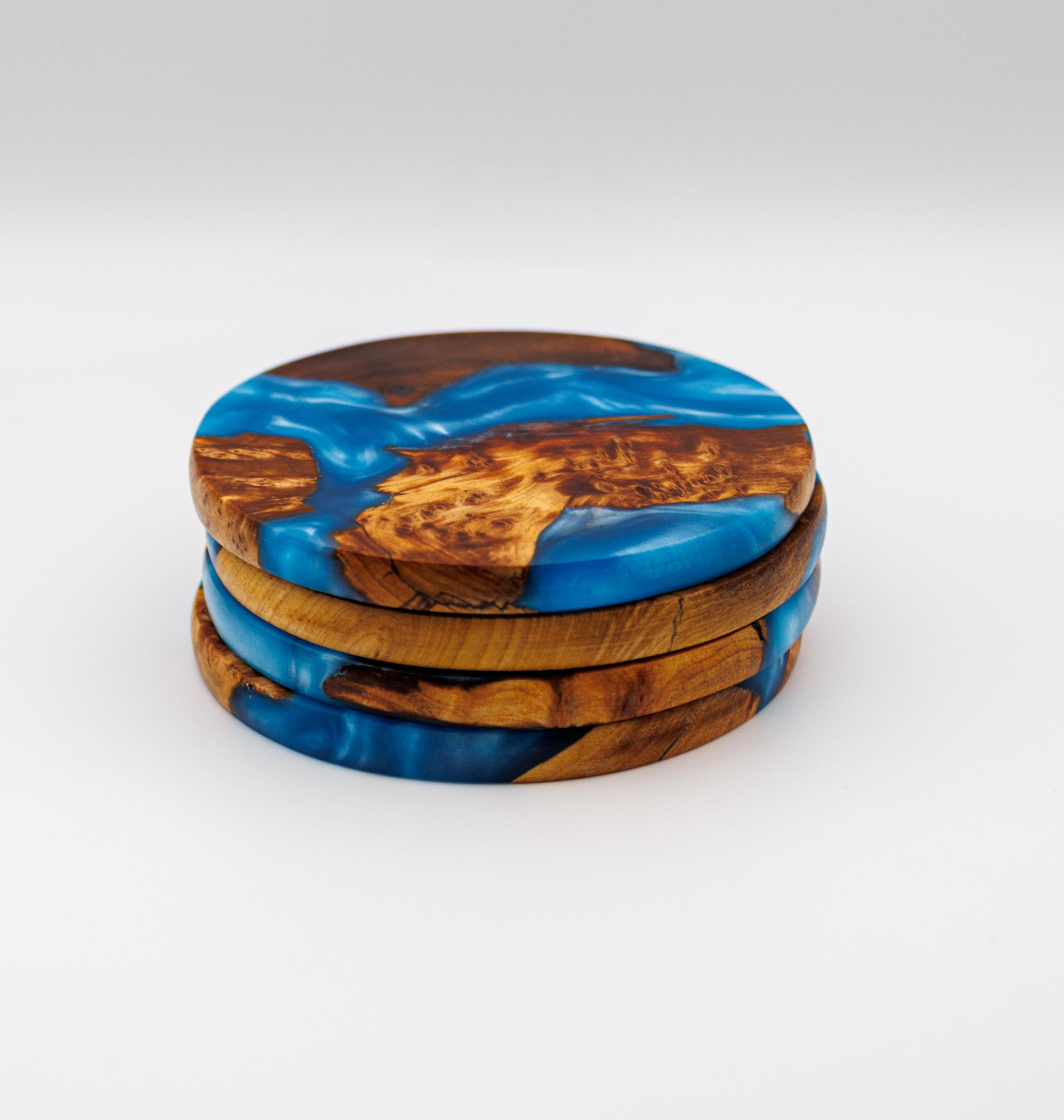 Scottish Resin Coasters | Handmade Wood & Resin Drinks Coasters | Modern Home | Housewarming Gift
