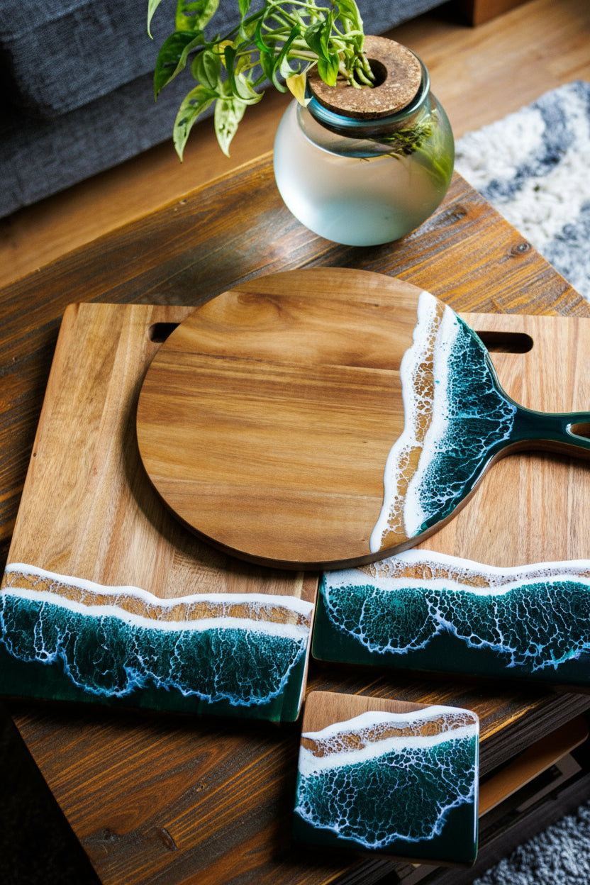 Wood Resin Charcuterie Board | Handmade Scottish Platter | Serving Board Gift | Housewarming