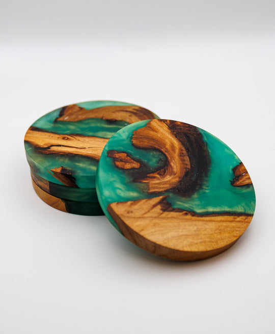 Scottish Resin Coasters | Handmade Wood &amp; Resin Drinks Coasters | Highland Home Decor | Housewarming Gift
