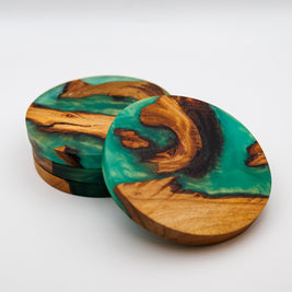 Scottish Resin Coasters | Handmade Wood & Resin Drinks Coasters | Highland Home Decor | Housewarming Gift