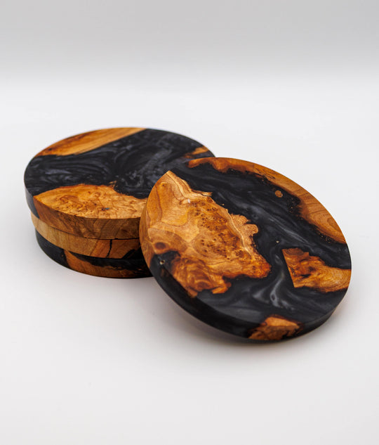 Scottish Resin Coasters | Handmade Wood &amp; Resin Drinks Coasters | Highland Home Decor | Housewarming Gift