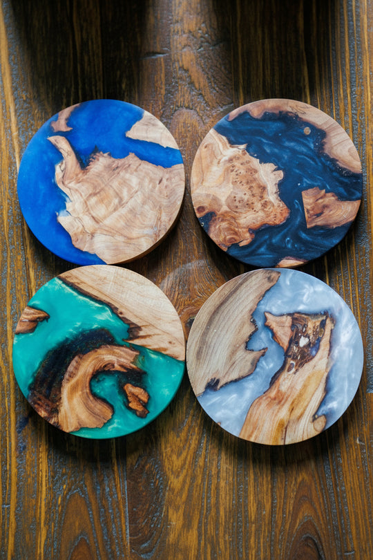 Scottish Resin Coasters | Handmade Wood &amp; Resin Drinks Coasters | Highland Home Decor | Housewarming Gift