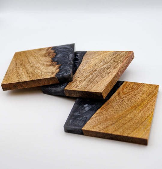 Wood Resin Coasters | Rustic Handmade Drinks Coasters | Cottage Home Decor | Unique Housewarming Gift