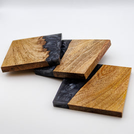 Wood Resin Coasters | Rustic Handmade Drinks Coasters | Cottage Home Decor | Unique Housewarming Gift