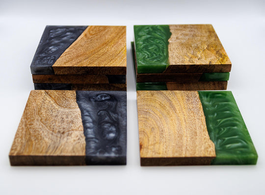 Wood Resin Coasters | Rustic Handmade Drinks Coasters | Cottage Home Decor | Unique Housewarming Gift
