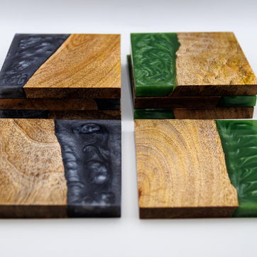 Wood Resin Coasters | Rustic Handmade Drinks Coasters | Cottage Home Decor | Unique Housewarming Gift