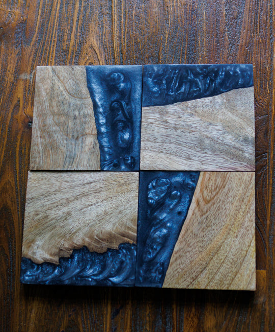 Wood Resin Coasters | Rustic Handmade Drinks Coasters | Cottage Home Decor | Unique Housewarming Gift