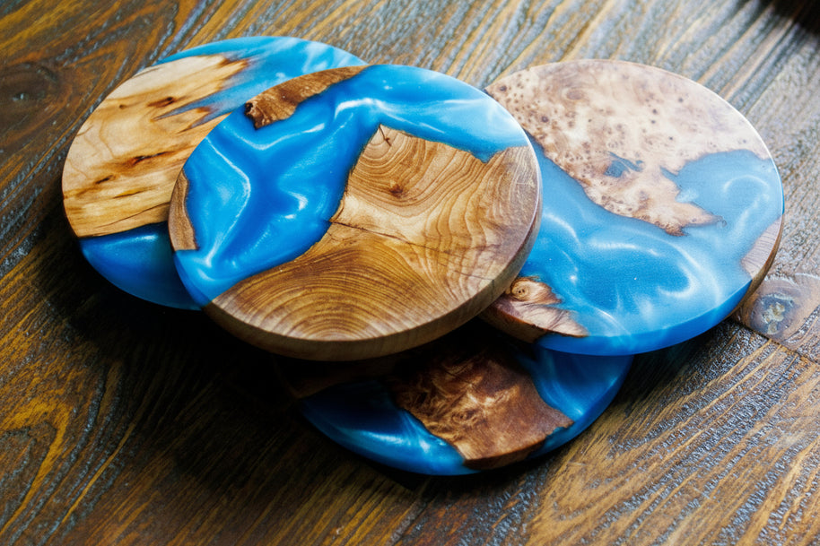 Scottish Resin Coasters | Handmade Wood & Resin Drinks Coasters | Modern Home | Housewarming Gift