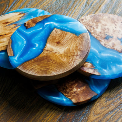 Scottish Resin Coasters | Handmade Wood & Resin Drinks Coasters | Modern Home | Housewarming Gift