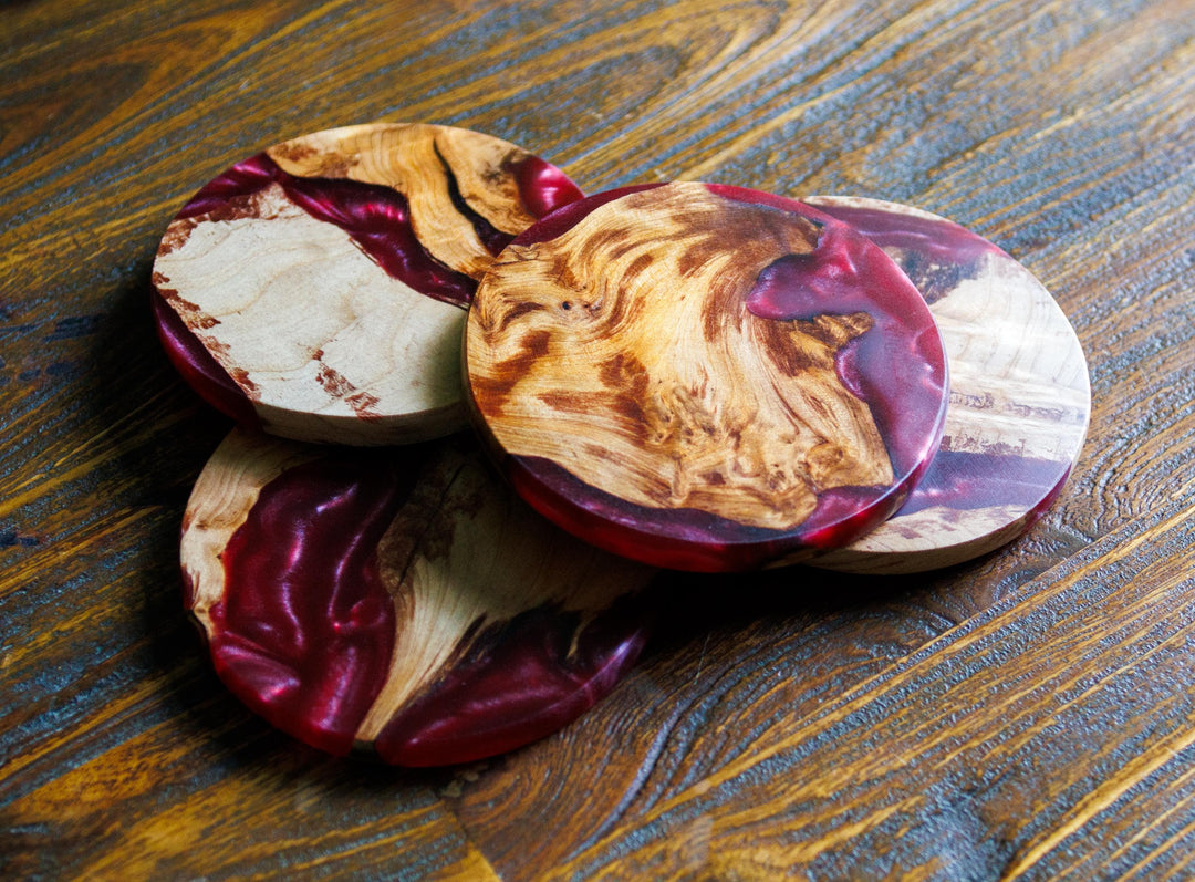 Scottish Resin Coasters | Handmade Wood &amp; Resin Drinks Coasters | Modern Home | Housewarming Gift