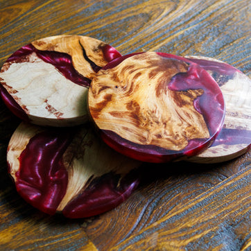 Scottish Resin Coasters | Handmade Wood & Resin Drinks Coasters | Modern Home | Housewarming Gift