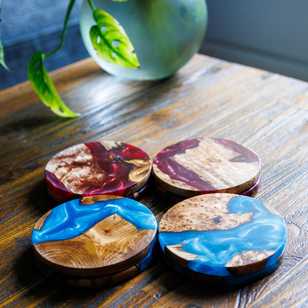 Scottish Resin Coasters | Handmade Wood & Resin Drinks Coasters | Modern Home | Housewarming Gift
