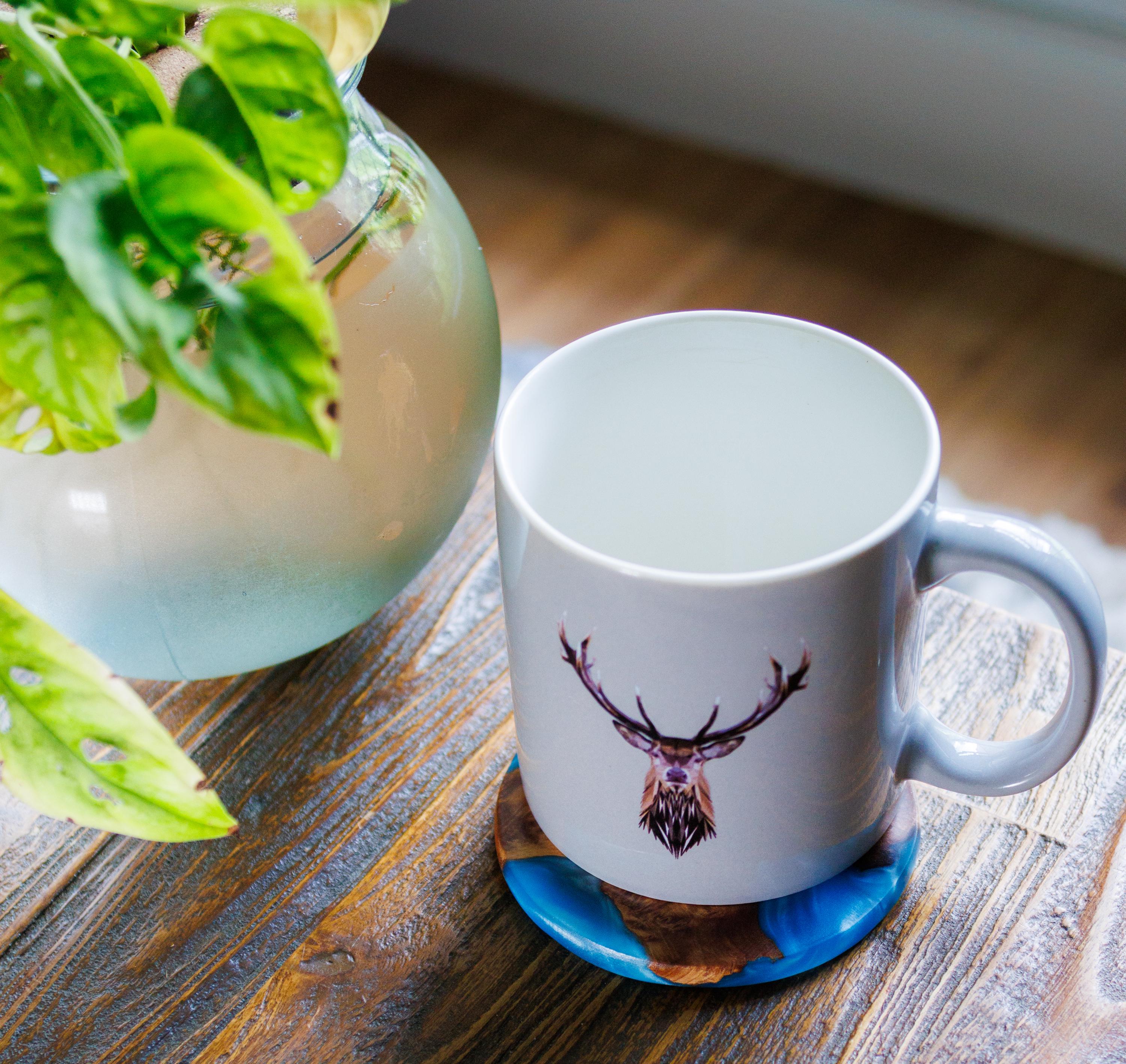 Scottish Resin Coasters | Handmade Wood & Resin Drinks Coasters | Modern Home | Housewarming Gift