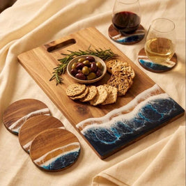 Handcrafted Scottish Wood & Wave Resin Board