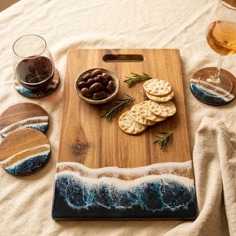 Handcrafted Scottish Wood & Wave Resin Board