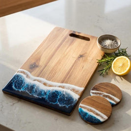 Handcrafted Scottish Wood & Wave Resin Board