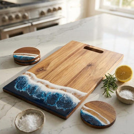Handcrafted Scottish Wood & Wave Resin Board
